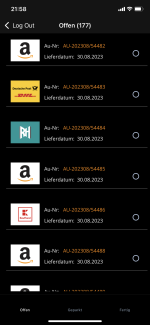 Picking App Auftragsliste